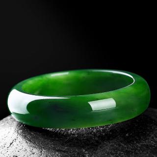 红酥手和田玉手镯女士碧玉手镯子宽条玉手镯 60