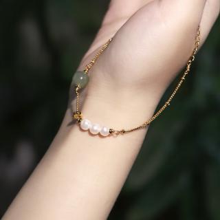 玄灵念珠天i然和田玉手链女夏淡水珍珠14k包金饰品礼物送闺蜜朋友hxm9